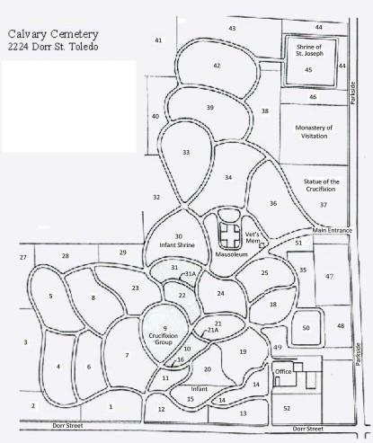 Map of Ottawa Hills Memorial Park